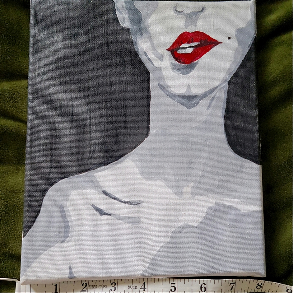 Hand-Painted Bite Me Acrylic Canvas - Picture 1 of 1